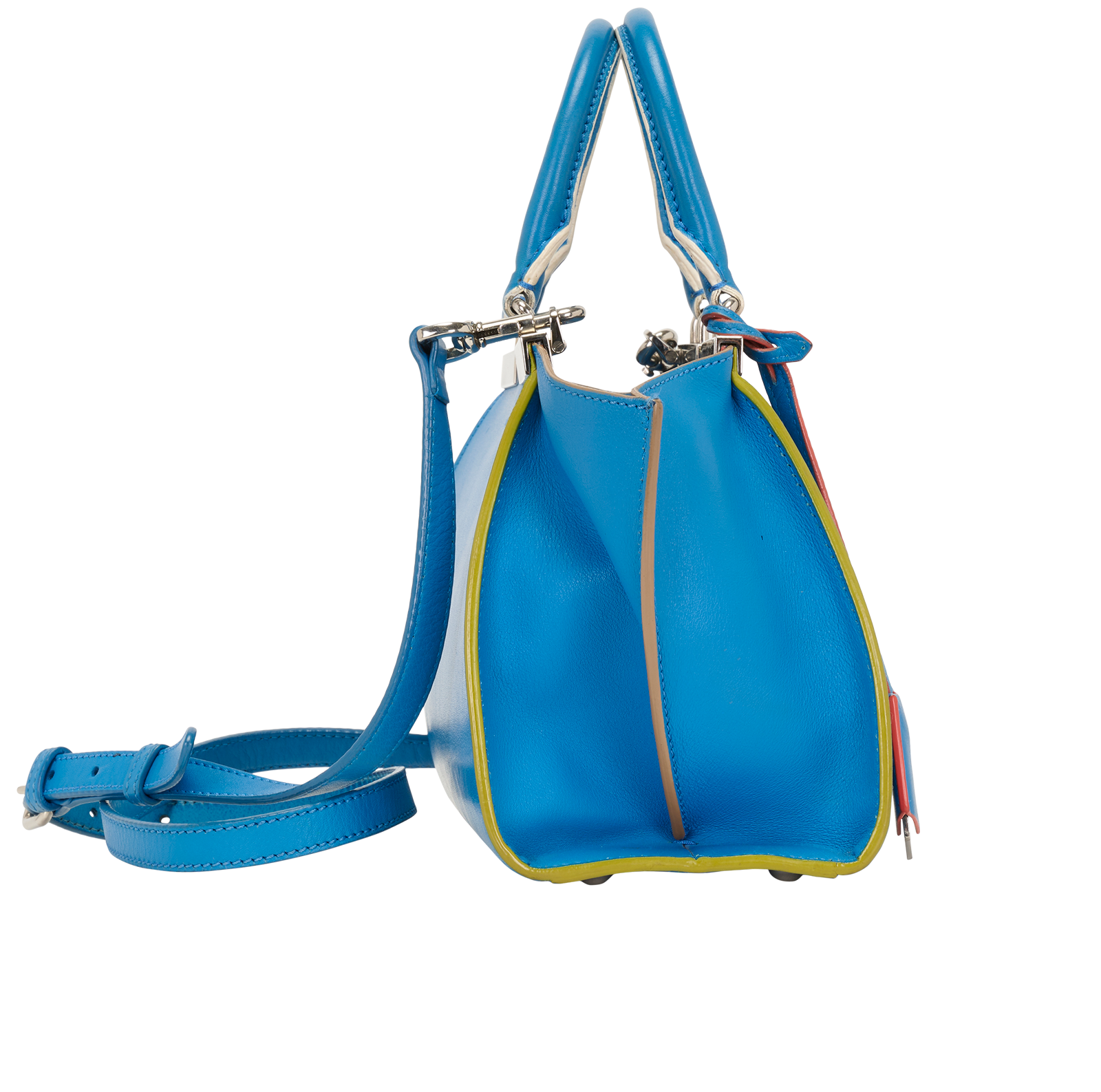 3 Jours, &pound;420, Handbags, Blue, Leather, Side view